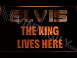 Elvis The King Lives Here LED Sign - Orange - TheLedHeroes