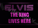 Elvis The King Lives Here LED Neon Sign Electrical - Purple - TheLedHeroes
