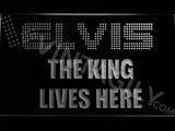 Elvis The King Lives Here LED Sign - White - TheLedHeroes