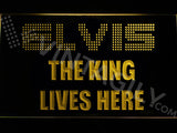 Elvis The King Lives Here LED Sign - Yellow - TheLedHeroes
