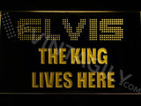 Elvis The King Lives Here LED Neon Sign USB - Yellow - TheLedHeroes
