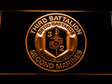 3rd Battalion 2nd Marines LED Neon Sign USB - Orange - TheLedHeroes