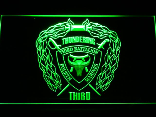 3rd Battalion 4th Marines LED Neon Sign Electrical - Green - TheLedHeroes