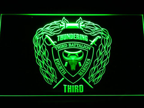 3rd Battalion 4th Marines LED Neon Sign USB - Green - TheLedHeroes