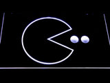 Pac-Man Logo LED Neon Sign USB - White - TheLedHeroes
