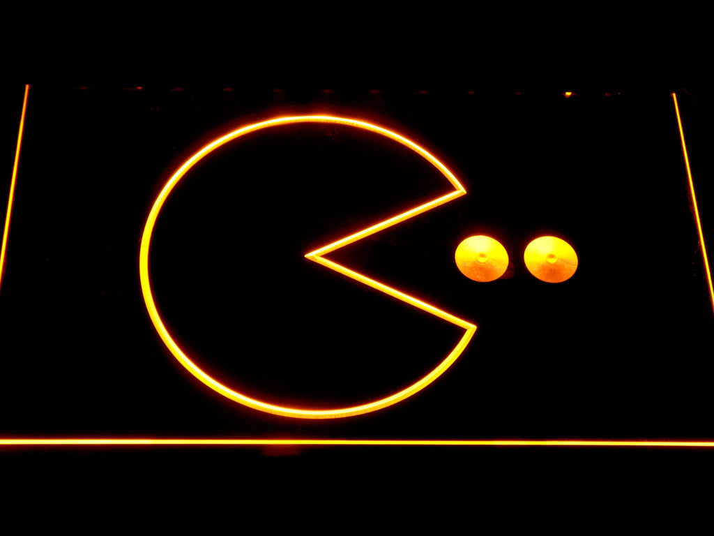 Pac-Man Logo LED Neon Sign USB - Yellow - TheLedHeroes