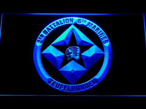 3rd Battalion 6th Marines LED Neon Sign USB - Blue - TheLedHeroes