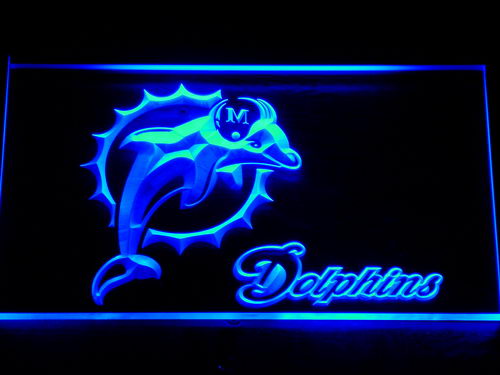 Miami Dolphins (2) LED Sign - Blue - TheLedHeroes