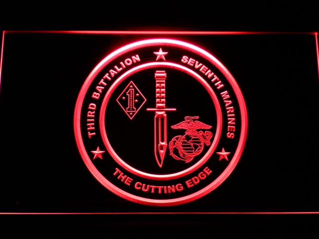 3rd Battalion 7th Marines LED Neon Sign USB - Red - TheLedHeroes