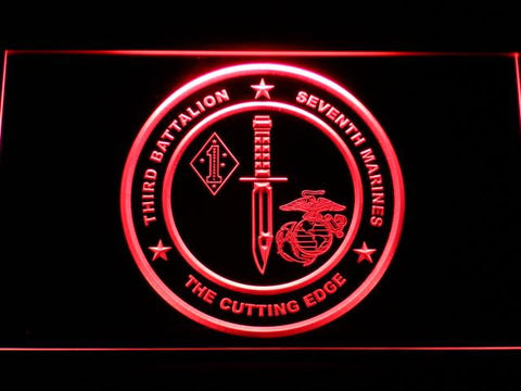 3rd Battalion 7th Marines LED Neon Sign USB - Red - TheLedHeroes