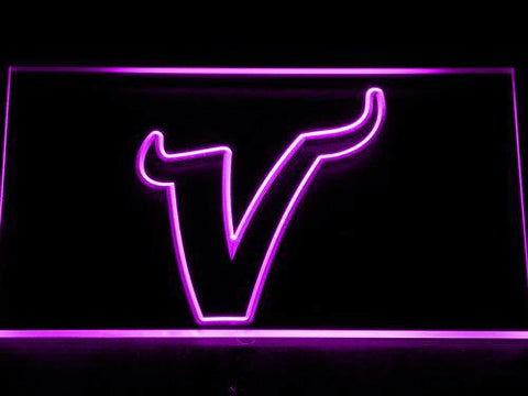 Minnesota Vikings V LED Neon Sign Electrical - Purple - TheLedHeroes