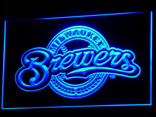 FREE Milwaukee Brewers (2) LED Sign - Blue - TheLedHeroes