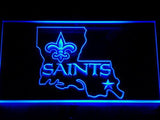 New Orleans Saints (2) LED Neon Sign Electrical - Blue - TheLedHeroes