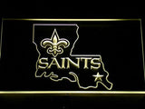New Orleans Saints (2) LED Neon Sign USB - Yellow - TheLedHeroes