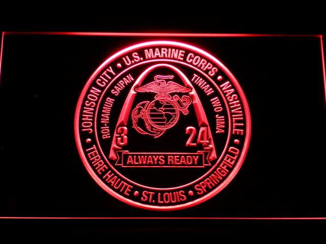 3rd Battalion 24th Marines LED Neon Sign Electrical - Red - TheLedHeroes