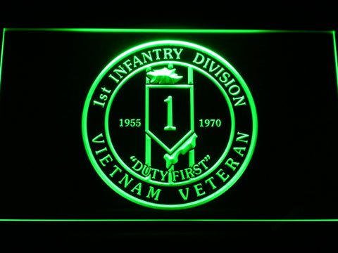 FREE 1st Infantry Division Vietnam Veteran LED Sign - Green - TheLedHeroes