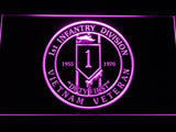 1st Infantry Division Vietnam Veteran LED Neon Sign USB - Purple - TheLedHeroes