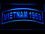 United States Army Vietnam 1969 LED Neon Sign Electrical - Blue - TheLedHeroes