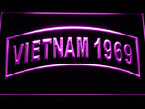 United States Army Vietnam 1969 LED Neon Sign USB - Purple - TheLedHeroes