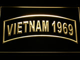 FREE United States Army Vietnam 1969 LED Sign - Yellow - TheLedHeroes
