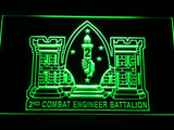 2nd Combat Engineer Battalion LED Neon Sign USB - Green - TheLedHeroes