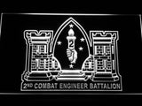 2nd Combat Engineer Battalion LED Neon Sign USB - White - TheLedHeroes