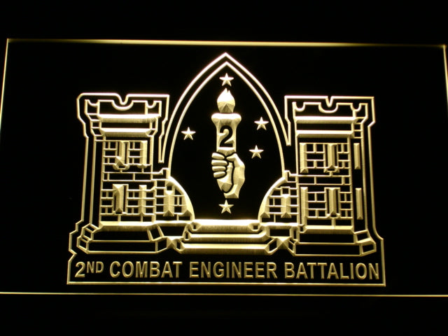 FREE 2nd Combat Engineer Battalion LED Sign - Yellow - TheLedHeroes