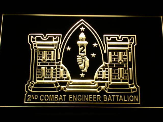 2nd Combat Engineer Battalion LED Neon Sign USB - Yellow - TheLedHeroes