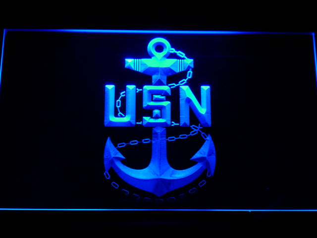 FREE United States Navy Logo LED Sign - Blue - TheLedHeroes