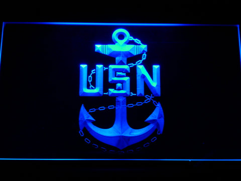 FREE United States Navy Logo LED Sign - Blue - TheLedHeroes