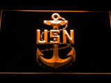 United States Navy Logo LED Neon Sign Electrical - Orange - TheLedHeroes