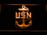 FREE United States Navy Logo LED Sign - Orange - TheLedHeroes