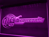 Miller Lite It's Miller Time LED Neon Sign Electrical - Purple - TheLedHeroes