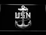 United States Navy Logo LED Neon Sign USB - White - TheLedHeroes