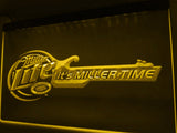 Miller Lite It's Miller Time LED Neon Sign Electrical - Yellow - TheLedHeroes
