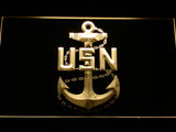 FREE United States Navy Logo LED Sign - Yellow - TheLedHeroes