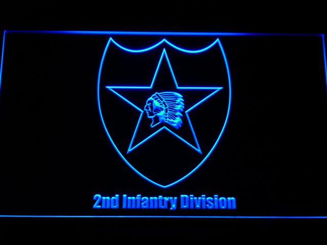 2nd Infantry Division LED Neon Sign USB - Blue - TheLedHeroes