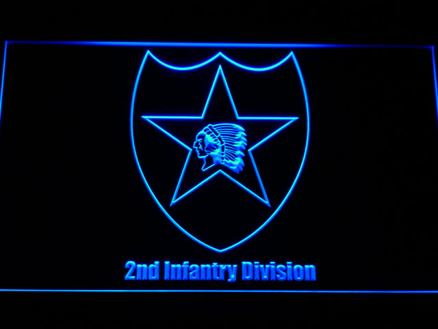 FREE 2nd Infantry Division LED Sign - Blue - TheLedHeroes