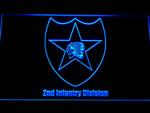 FREE 2nd Infantry Division LED Sign - Blue - TheLedHeroes