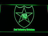 2nd Infantry Division LED Neon Sign USB - Green - TheLedHeroes