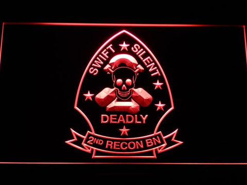 2nd Reconnaissance Battalion (USMC) LED Neon Sign USB - Red - TheLedHeroes