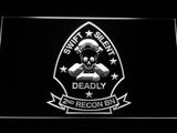 2nd Reconnaissance Battalion (USMC) LED Neon Sign USB - White - TheLedHeroes