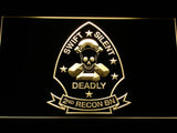 2nd Reconnaissance Battalion (USMC) LED Neon Sign USB - Yellow - TheLedHeroes