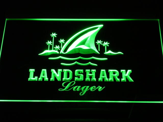 Landshark Lager LED Neon Sign USB - Green - TheLedHeroes