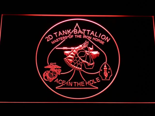 2nd Tank Battalion LED Neon Sign USB - Red - TheLedHeroes