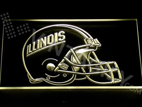 Illinois Fighting Illini LED Neon Sign USB - Yellow - TheLedHeroes