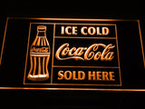 Coca Cola Sold Here LED Neon Sign USB - Orange - TheLedHeroes