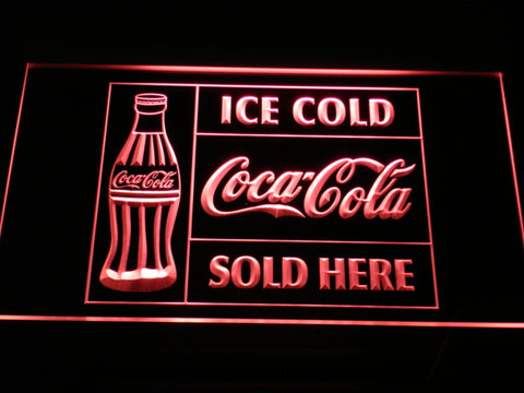 FREE Coca Cola Sold Here LED Sign - Red - TheLedHeroes