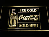 FREE Coca Cola Sold Here LED Sign - Yellow - TheLedHeroes