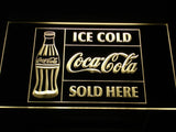 Coca Cola Sold Here LED Neon Sign USB - Yellow - TheLedHeroes